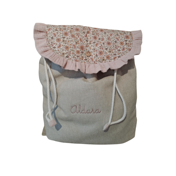 Mochila infantil tapa flor...