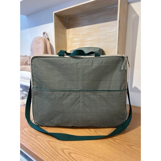 Maleta maternidad vichy verde