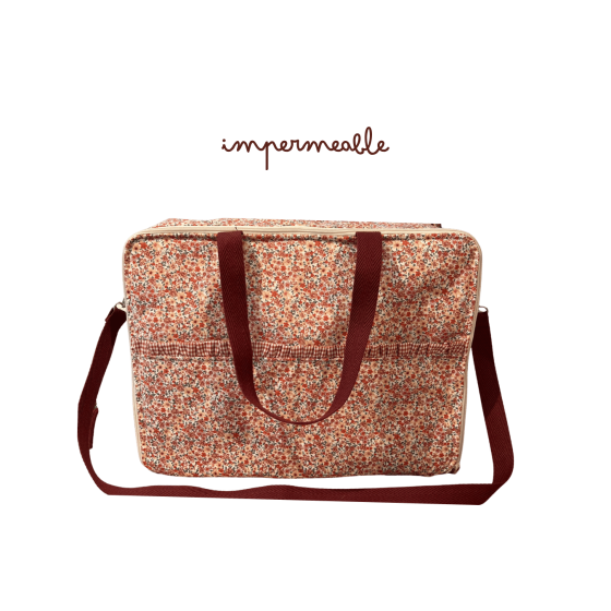 Maleta maternidad flor Matilda con volante