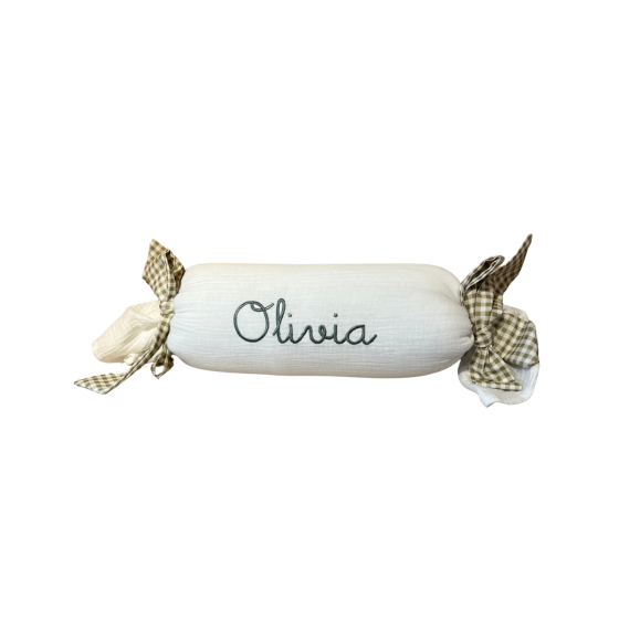 Cojín antivuelco vichy mint personalizado