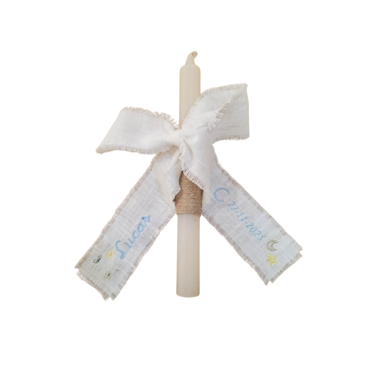 Vela bautismal bordado...