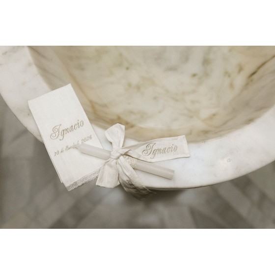 Toalla bautismal letra inglesa