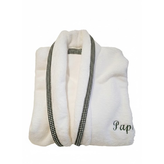 Albornoz bordado papá vichy verde