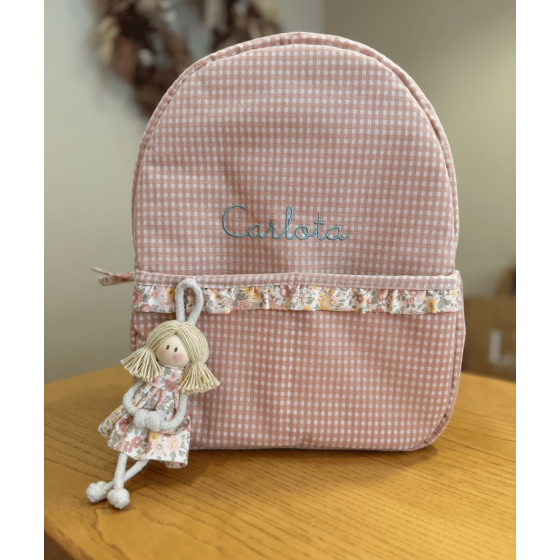 Mochila infantil vichy nude...
