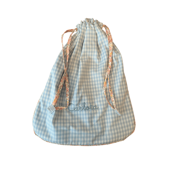Bolsa muda vichy azul y...