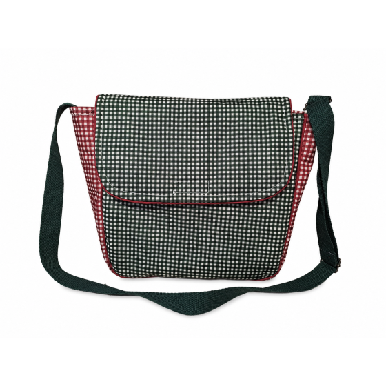 Bandolera infantil vichy verde y granate